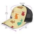 thumbnail image 2 of Lsque Colorful Rabbit Printed Trucker Hat - Baseball Cap for Men Women - Breathable Mesh Side, Adjustable Fit - for Casual Wear, 2 of 7