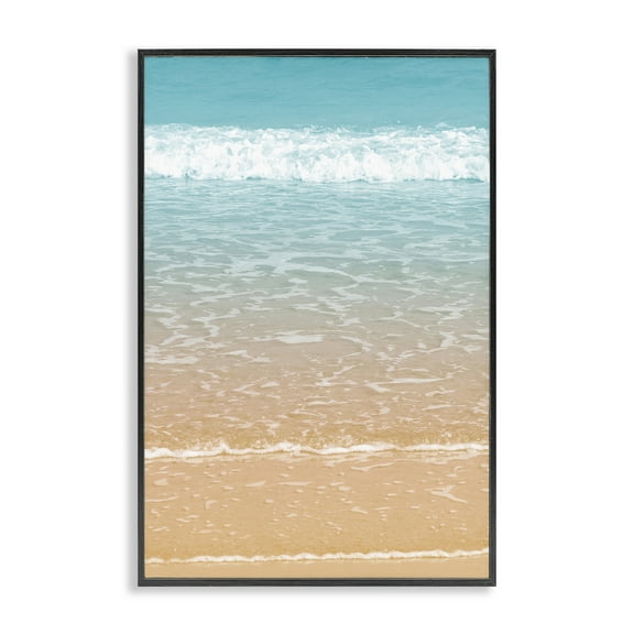 Stupell Industries Clear Waters Shore Nautical & Beach Photography Black Framed Art Print Wall Art, 12 x 18