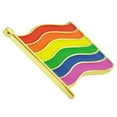 thumbnail image 2 of PinMart's Gay Pride Rainbow Flag LGBTQ Magnetic Enamel Lapel Pin, 2 of 3
