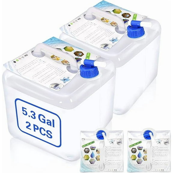 TOPOKO Camping Water Storage Containers - BPA Free Water Container for Outdoors Hiking Collapsible Water Jug with Spigot Emergency Water Storage for Survival Kits 2.6/5.3 Gallon