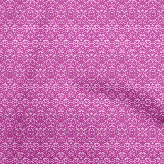 oneOone Cotton Cambric Fuschia Pink Fabric Asian Ikat Fabric For Sewing Printed Craft Fabric By The Yard 56 Inch Wide