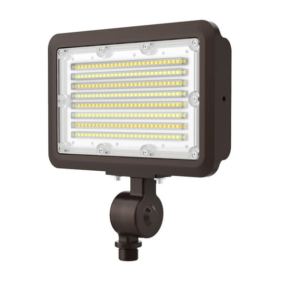 LED Mini Flood Light - Wattage Adjustable 40W/50W/60W - Color Tunable 3000K/4000K/5000K - Bronze Finish - Adjustable Knuckle Mount - LumeGen