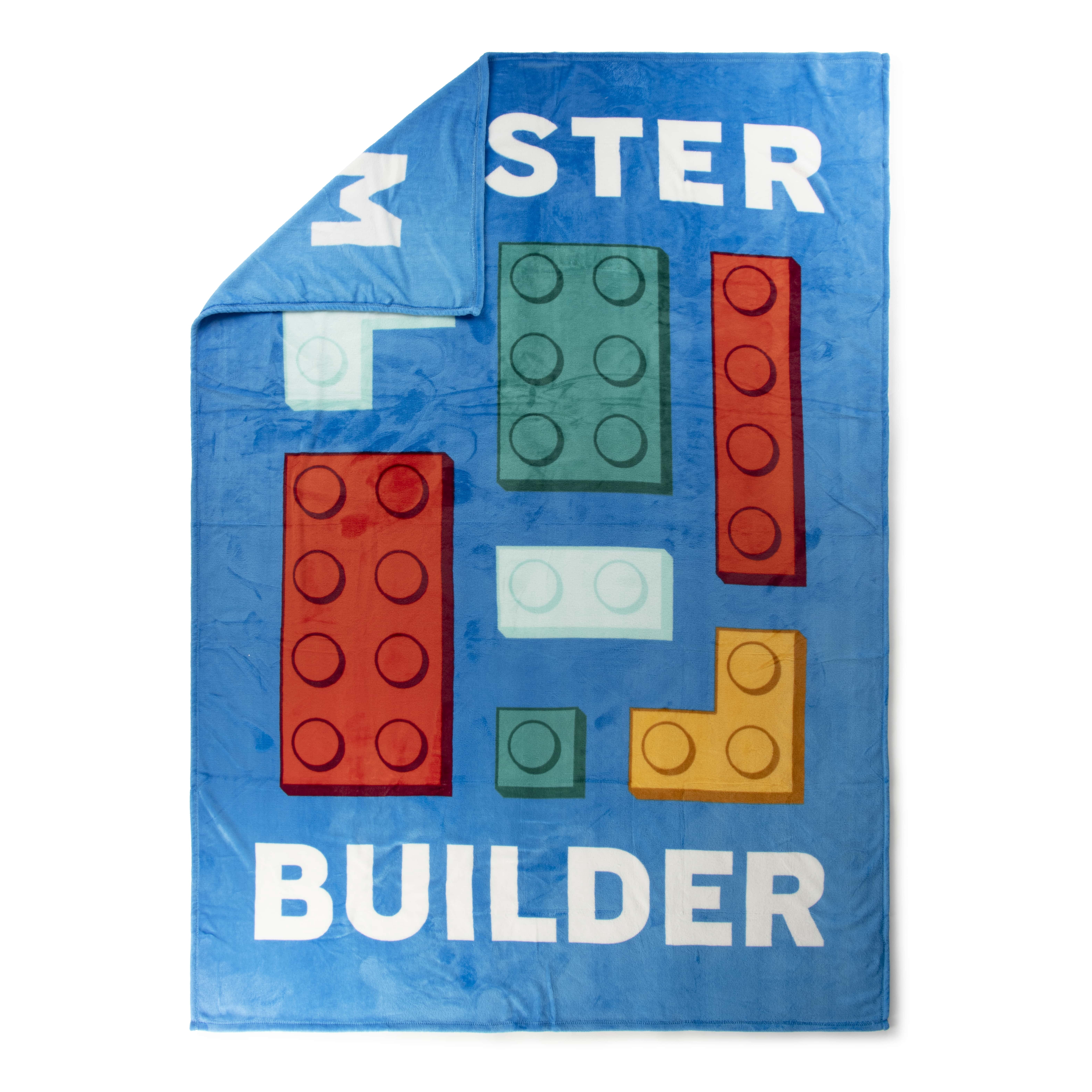 LEGO® Master Builder Kids Blue Silk Touch Throw Blanket 62" x 90" Ultra-Soft and Cozy