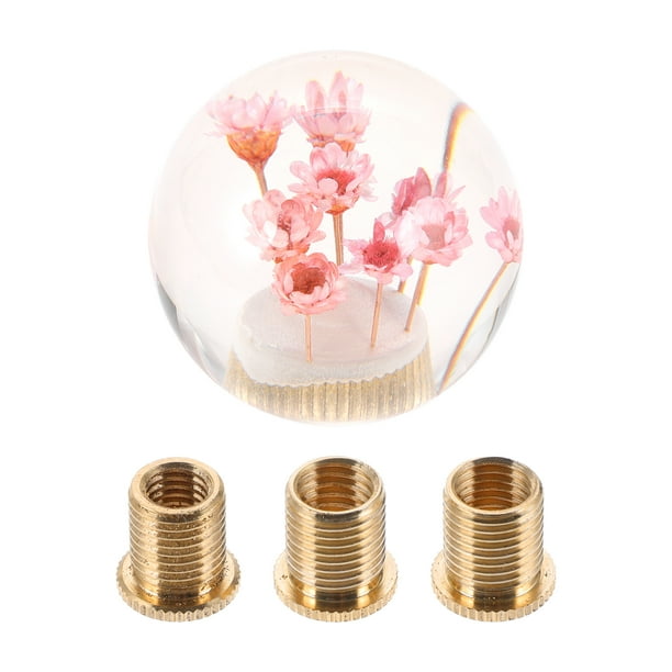 Pomo de cambio redondo Unique Bargains, pomo de palanca de cambios universal de acrílico para vehículos automáticos y manuales con 3 adaptadores, rosa, 1 set