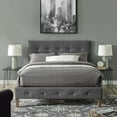 thumbnail image 2 of DeCoro Seattle Modern Tufted Upholstered Platform Bed | Headboard and Wood Frame with Wood Slat Support, Queen, Peyton Steel, 2 of 11