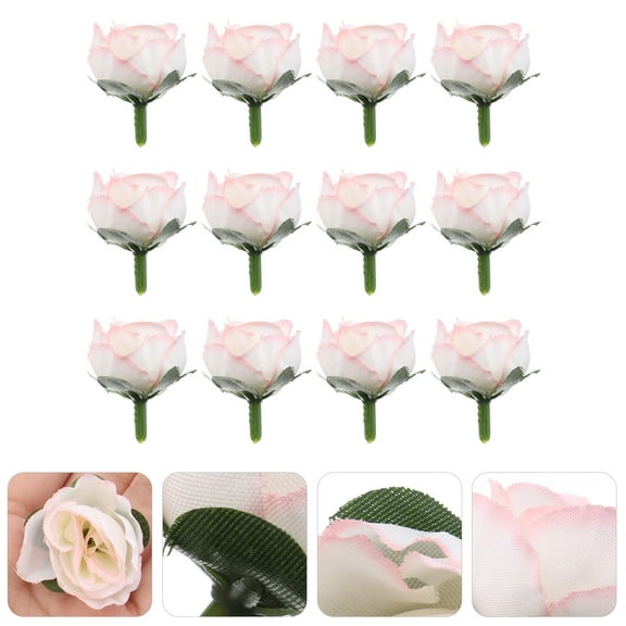 FRCOLOR 50pcs Silk Artificial Rose Heads for Wedding Decoration Light Pink 3cm