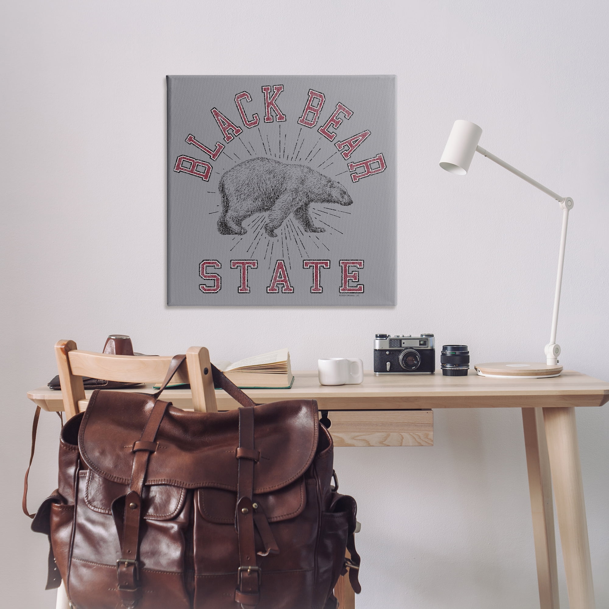 Stupell Industries Vintage Black Bear State Novelty & Humor Painting Wrapped Canvas Art Print Wall Art, 36 x 36