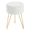 Beige, variant on (YYL-Design)-- Round Low Stool, With Artificial Fur Seat Cover, Equipped With 3 Metal Legs, Suitable For Dressing Room, Living Room And Bedroom.