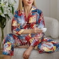 thumbnail image 4 of Wukai Hawaiian Style Print Women's Pajama Set - Soft Long Sleeve Sleepwear for Comfort and Style-X-Large, 4 of 9