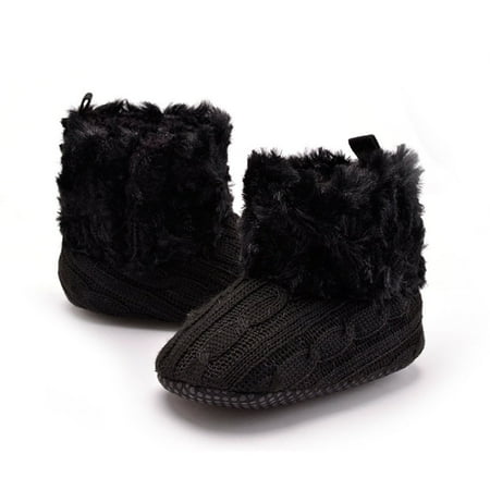

Winter Warm Cute Baby Shoes Toddler Knit Faux Fleece Boots Infant Faux Wool Snow Boot Crib Shoes