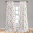 thumbnail image 5 of Ambesonne Love Curtains, Heart Branches Colorful, Pair of 28"x95", Multicolor, 5 of 5