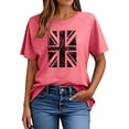thumbnail image 4 of Camisetas de Verano de Manga Corta de las Mujeres Nuevo Suéter de Cuello de Tripulación, Top de Fiesta Impreso Casual para la Primavera, 4 of 4