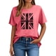 thumbnail image 4 of Camisetas de Verano de Manga Corta de las Mujeres Nuevo Suéter de Cuello de Tripulación, Top de Fiesta Impreso Casual para la Primavera, 4 of 4