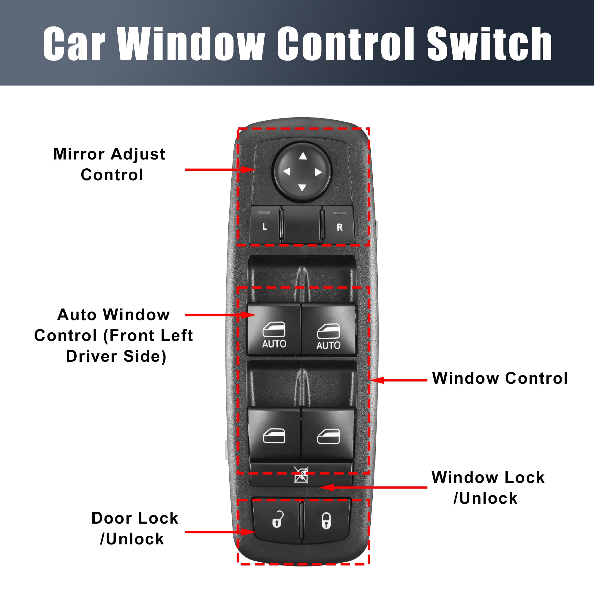 Unique Bargains Front Left Driver Side Power Window Switch for Chrysler Pacifica Voyager