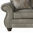 thumbnail image 2 of Leinster Faux Leather Set | Stone Gray, Sofa-Loveseat-Chair, 2 of 8