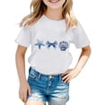 thumbnail image 2 of Gbsyewxs Childrens Shirts Crew Neck Short Sleeve Animal Print Fashion Summer Toddler Girls Outfits White Size 1-2 Years, 2 of 3