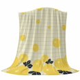 thumbnail image 6 of Yellow Flowers Blanket Soft Cozy Warm Twin Blanket for Bed, Plush Fuzzy Flannel Fleece Blankets for Sofa, Japanese Botanical Floral Buffalo Plaid Throw Blankets for Couch, Gifts for Men, 60"x80", 6 of 9