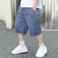 thumbnail image 2 of Stretch Cargo Shorts Boys Blue Pants Casual Stretch Shorts for Teens Boys Outfits Size 4-5 Years Summer&nbsp;Clothing, 2 of 8