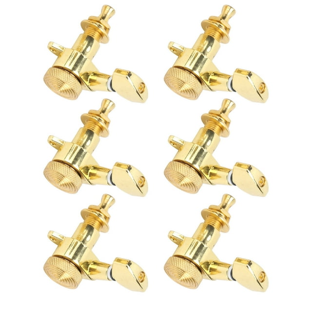 Guitar Tuner Machine Head, Guitar String Tuning Pegs Practical Gold For Most Acoustic Guitars And Electric Guitars For Guitar Parts Replacement 3 Left And 3 Right Peg Set,6 Right