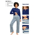 thumbnail image 3 of MINTREUS Womens Pajama Sets Soft Long Sleeve Sleepwear Ladies Loungewear Two Piece Pjs with Pockets, 3 of 7