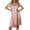 Dusty Pink, variant on Ekouaer Women's Satin Silk Pleated Nightgown Loose Sleepwear Printed Nightshirt Short Sleeve Sleep Dress