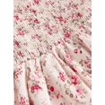 thumbnail image 3 of Multicolor Floral Ruched Tie-Shoulder Pleated Mini Dress For Women, 3 of 4