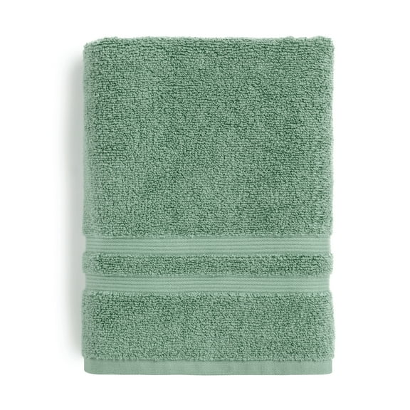 Mainstays Performance Cotton Bath Towel, Super Soft Quick Dry Fade Resistant, Solid Green