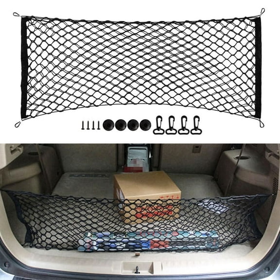 ZXMT Cargo Net Stretchable,Adjustable Elastic Trunk Storage Net with Hook for SUVs,Trucks and Cars,Car Exterior Accessories,43"*20"