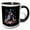 Black/White, variant on 3drose, Frenchie French Bulldog Dog with Merry Christmas Snow, 11oz Two-tone Black Mug