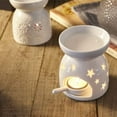 thumbnail image 3 of Candelabro de lámpara de té de cerámica, quemador de aceite esencial con cuchara, calentador de cera tallada blanca, estufa de aromaterapia para cumpleaños y regalos de boda de San Valentín, 3 of 6