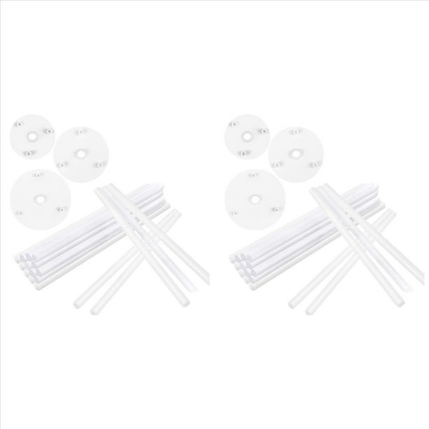 Soportes para Tartas - Paquete de 36 Soportes para Tartas Varillas de Reutilizables Soportes para Tartas con 6 Platos para Tartas, para Tartas de Varios Niveles
