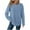 Light Blue, variant on Women Fall Clothes Fashion Solid Blouses Long Sleeve Round Neck Casual Fall Trendy Knit Top Clothing Casual Spring Fashion Tops Loose Fit Lightweight Girls Outfits Clothes