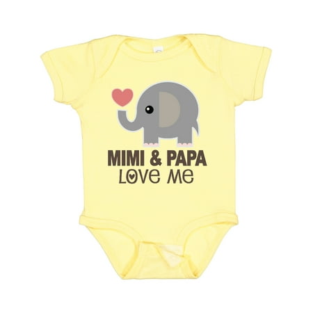 

Inktastic Mimi and Papa Love Me Elephant Gift Baby Boy or Baby Girl Bodysuit