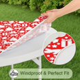 thumbnail image 5 of Red Christmas Deer and Gift Pattern Round Fitted Tablecloth with Elastic Edge,Dining Table Cover Waterproof,Outdoor Round Tablecloth for Camping,Dining,Indoor and Outdoor, 5 of 7