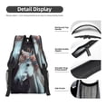 thumbnail image 4 of Honeii Flower Crown White Horse Print Backpack for School,15.6 inch Laptop Back Pack for High School and College Students, Waterproof Computer Bookbag-One Size, 4 of 6