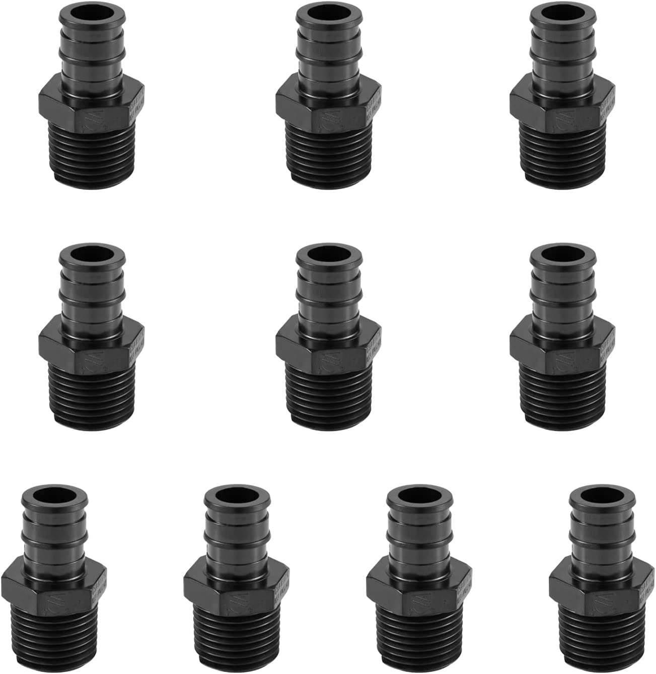 10Pack EFIELD PexA Fittings Poly Expansion, PexA 1/2" X1/2" Male NPT