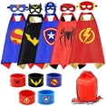 thumbnail image 2 of RioRand Kids Dress Up Juego de 5 capas de superhéroe y pulseras de bofetadas para niños, d RioRand RioRand, 2 of 2