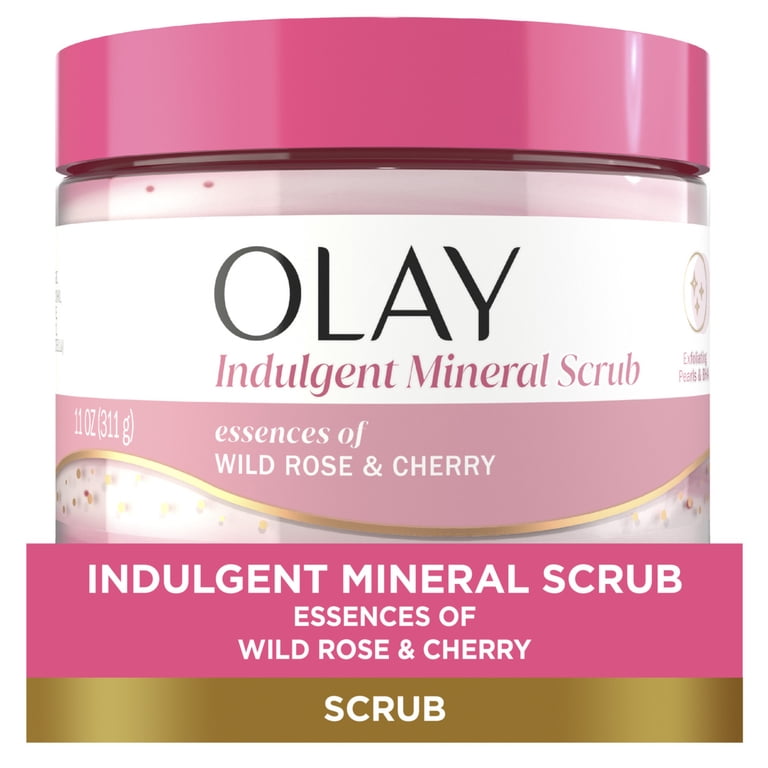 Olay Indulgent Mineral Scrub, Wild Rose & Cherry, 11 oz photo 1