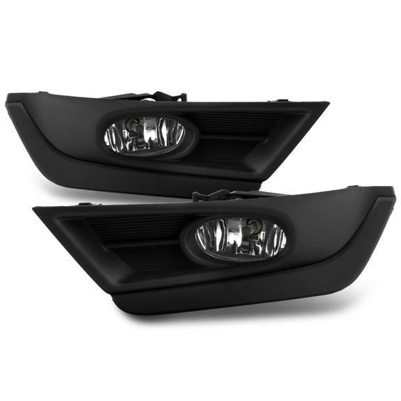 AKKON - For 2017-2019 Honda CRV CR-V Black Bezel Clear Lens Bumper Driving Fog Light Assembly W/ Switch   Bulb