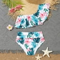 thumbnail image 7 of Gyratedream Baby Girls Swimsuits 2 Piece Bikini Set Toddler Kids Quick Dry Graphic Print Ruffle Tankini Sets Child Bathing Suits for 8 Years-12 Years, 7 of 7