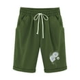 thumbnail image 5 of Sentmoon Running Shorts for Women with Print Summer Woman Shorts Drawstring High Waist Loose Fit Plus Size Women Athletic Shorts Beach Vacation Essentials for Outdoor and Travel Green XL, 5 of 5