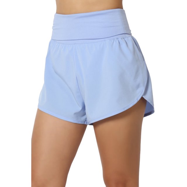 TheMoogan Women's PLUS High Waist Lightweight Running Shorts Brief Inner Gym Athletic Workout