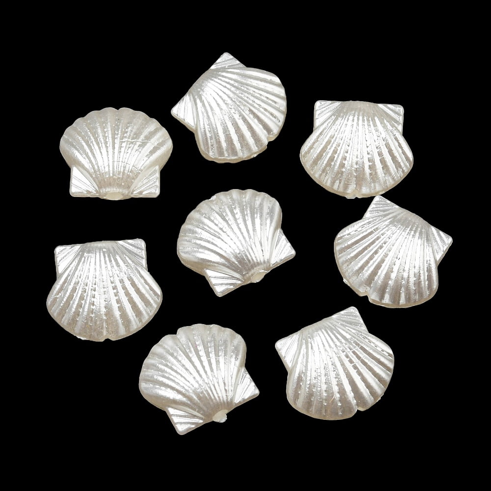 1000pc Imitation Pearl Beads Shell Shape 11x12.5x6.5mm Hole: 1.6mm