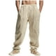 thumbnail image 2 of Pantalones largos para hombre, informales, holgados, de pierna ancha y con bolsillos con cordón, rectos, de poliéster., 2 of 9