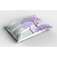 thumbnail image 2 of Ambesonne Winter Pillow Sham 2 Pack, Snowy Weather Windy Lines, 30"x20", Pale Grey Purple and Orange, 2 of 3