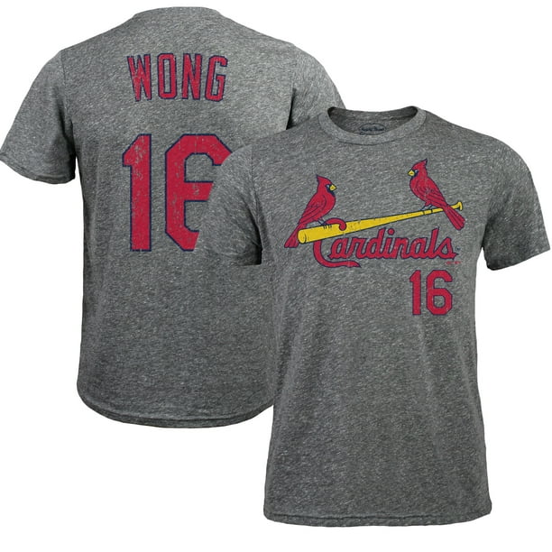 Kolten Wong St. Louis Cardinals Majestic Threads Premium Tri-Blend Name & Number T-Shirt - Gray ...