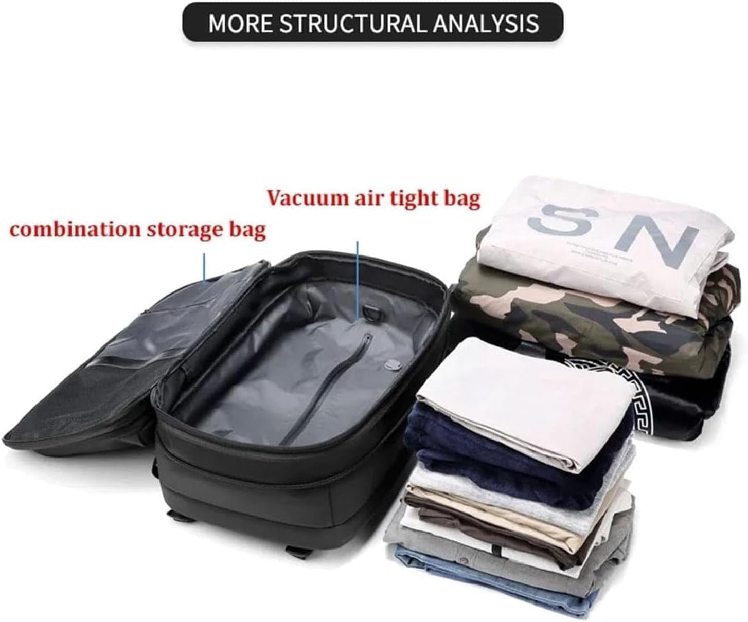 AirSeal Pro - Vacuum Compression Travel Backpack,AirSeal Pro Backpack - KYD's Choice,Aeropack Pure Brush Travel Backpack,60l Expandable Travel Backpack for Business(A)