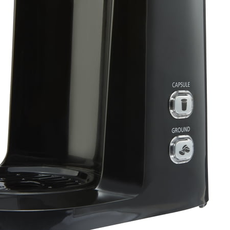 Mainstays Single Serve Coffee Maker, 1 cup Capsule or Ground Coffee, Black, New, Model 202140