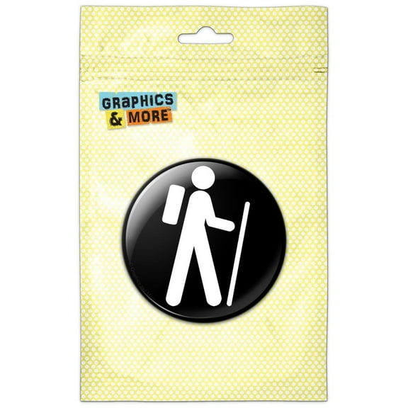 Hiking Symbol Pinback Button Pin Badge