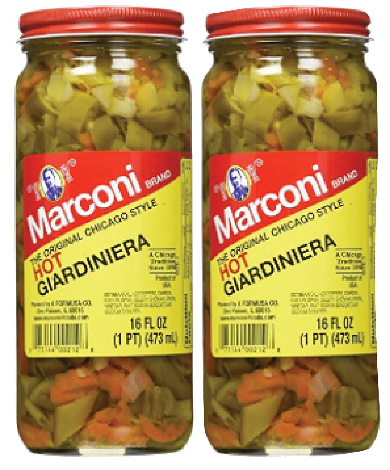 Marconi The Original Chicago Style Hot Giardiniera, Pack of 2 (2 Items)